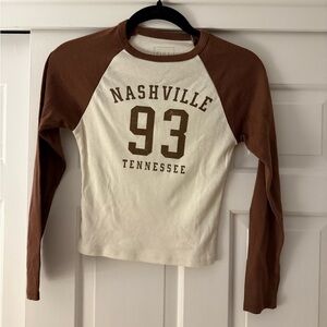 Full Tilt Brown and Cream Nashville Graphic Baby Tee